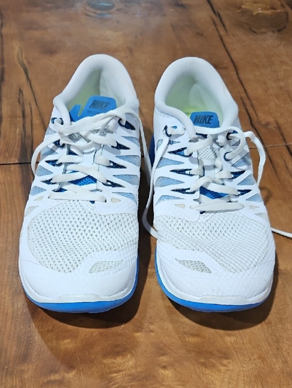 Nike Free Run 5.0 White and Blue Men's Running Training Sneakers Size 10 Clean - Picture 2 of 6